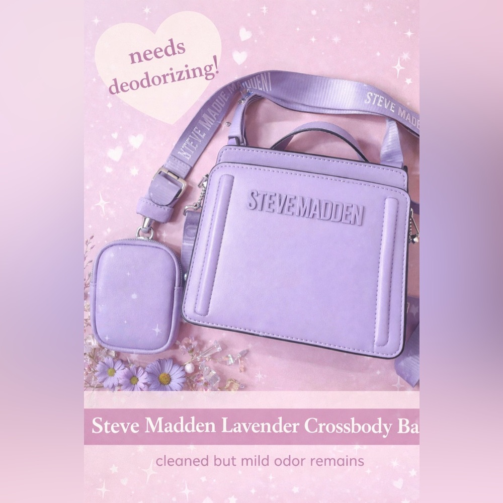 Steve Madden Lavender Crossbody Bag • Cleaned • Needs Deodorizing